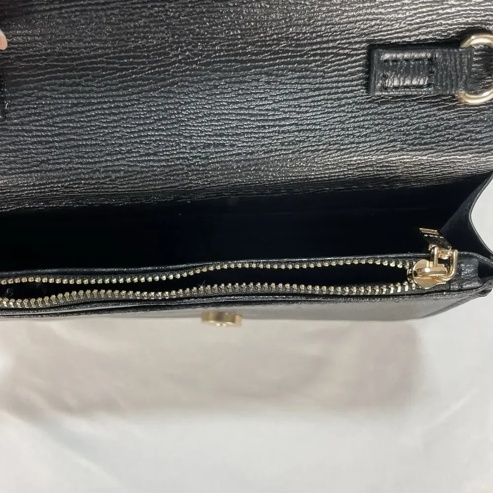 Bebe Black and Gold Crossbody Purse Chain Strap Magnetic Closure - Picture 5 of 7